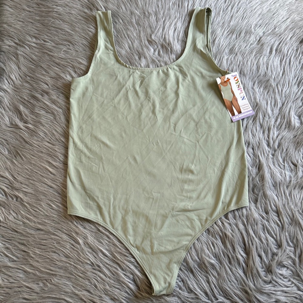 Joyspun Smoothing Seamless Bodysuit Womens Size XL (16-18) Green Seamless Soft
